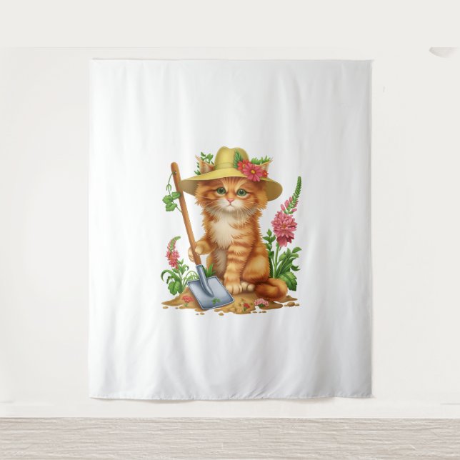 Tapiz Jardinería con gatos (Anverso)