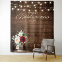 Jarra de Mason Floral Burgundy Rústico para Desped