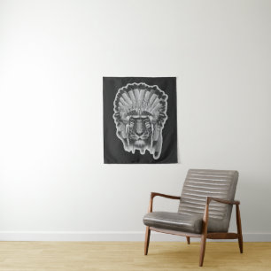 Tapiz Jefe del tigre del nativo americano