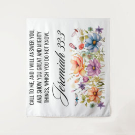 Tapiz Jeremías 33:3 Llámame Flores Silvestres Escritura