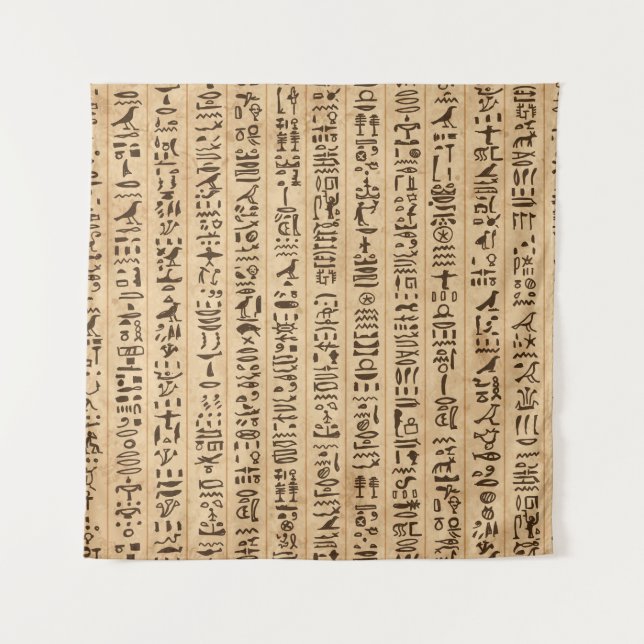 Tapiz Jeroglíficos de Egipto, patrón sin costuras de gra (Anverso)