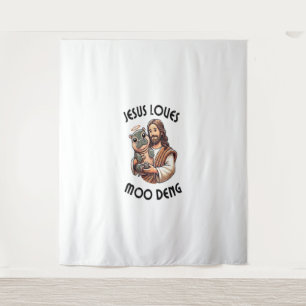 Tapiz Jesús ama al Moo Deng T-Shirt_3