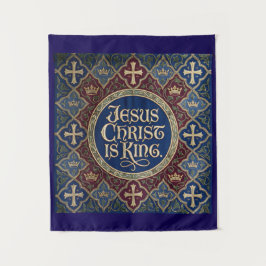 Tapiz 'Jesus Christ is KING' Christian Inspired Tapestry
