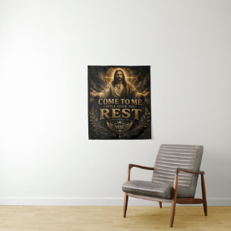 Tapiz Jesus Come to Me Christian Gold Sacred Art