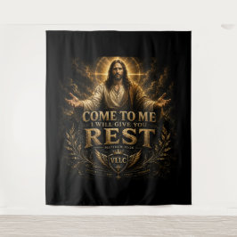 Tapiz Jesus Come to Me Christian Gold Sacred Art