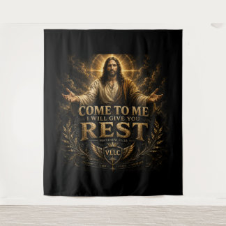 Tapiz Jesus Come to Me Christian Gold Sacred Art