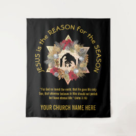 Tapiz JESÚS DE Oro Negro ES LA RAZÓN PARA LOS Navidades