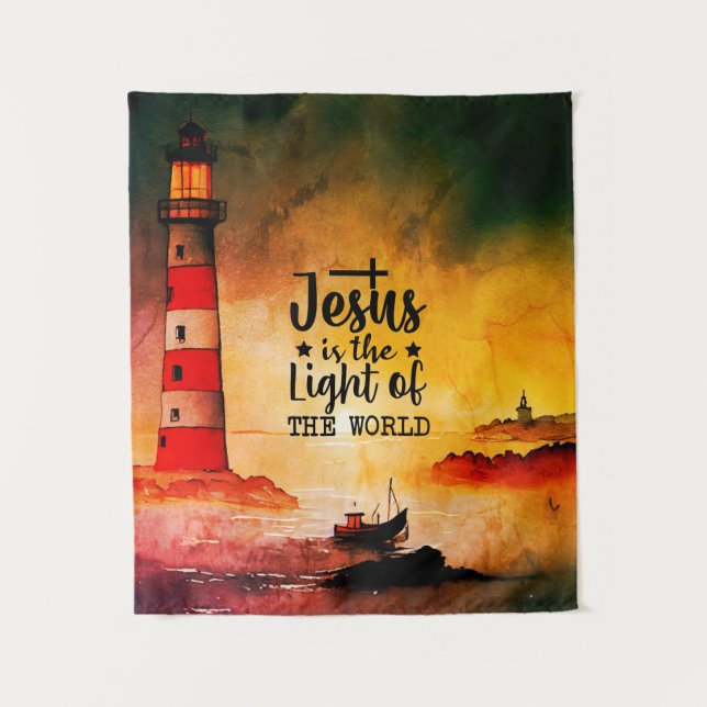 Tapiz Jesús es la luz del Verso de la Biblia Mundial (Anverso)