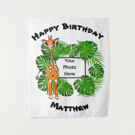 Tapiz Jirafa safari de cumpleaños lindo  | Ta bosque tro