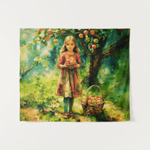 Tapiz Joven Chica en un huerto de Apple