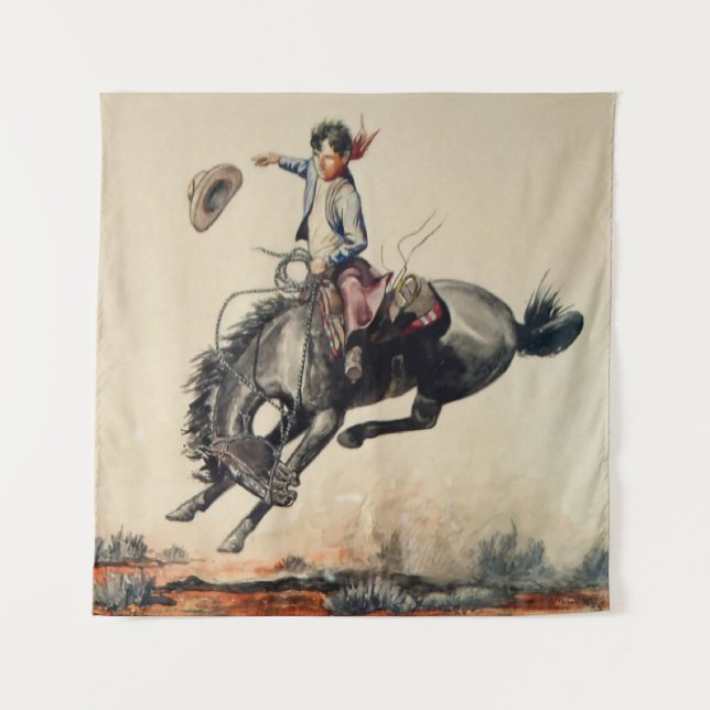 Tapiz “Joven Vaquero” de Will James (Anverso)