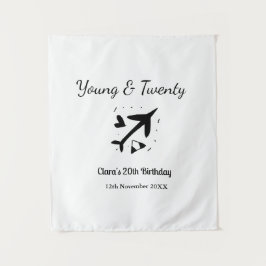 Tapiz Joven y veinte aventura feliz cumpleaños agregar n