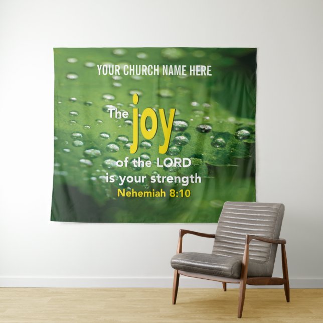 Tapiz JOY OF LORD Christian Church Wall Art (In situ (horizontal))
