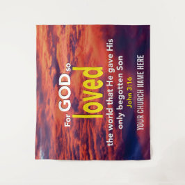 Tapiz Juan 3:16 DIOS AMÓ TANTO AL MUNDO Iglesia