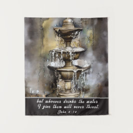 Tapiz Juan 4:14 Quien beba el agua que doy la Biblia