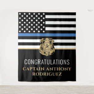 Tapiz Jubilación de la policía de la línea azul delgada