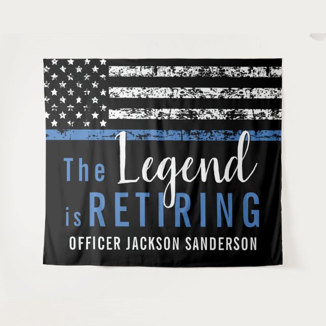 Tapiz Jubilación policial Bandera estadounidense delgada (Anverso (horizontal))