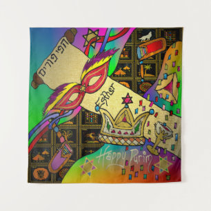 Tapiz Judaica Purim Esther Celebración Impresión de arte