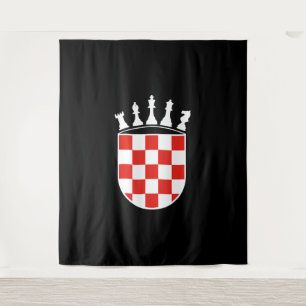 Tapiz Jugador de ajedrez de colores de bandera croata ob