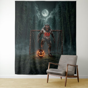 Tapiz Jugador de fútbol hombre lobo arte de terror de Ha