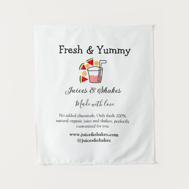 Tapiz Jugos y sacudidas sitio web de negocios de restaur (Anverso)