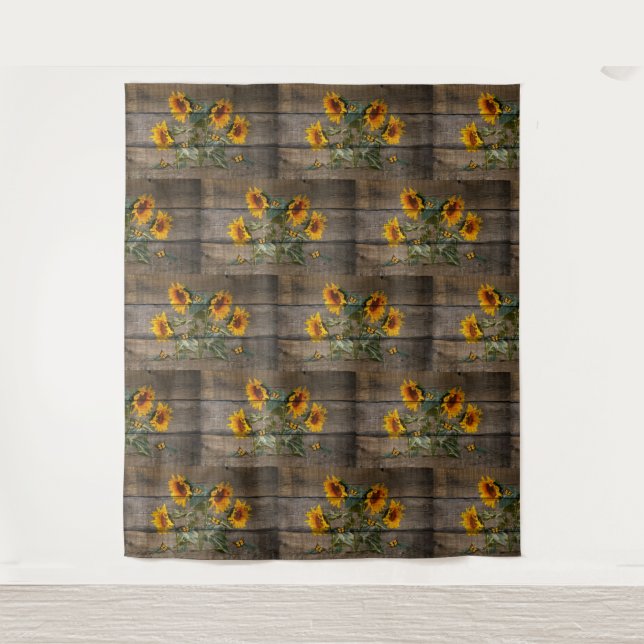 Tapiz Junta de Barniz de Mariposas Rusas Sunflower (Anverso)