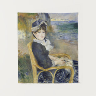 Tapiz Junto al mar, retrato de pintura al óleo, Renoir