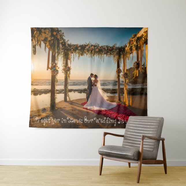Tapiz #JuntosEnAmor:LaTelaDeNuestroDíaDeBoda (In situ (horizontal))