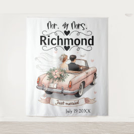 Tapiz Just Married Getaway - Fondo Boda