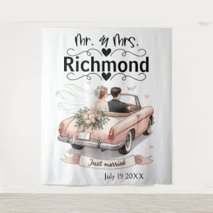 Tapiz Just Married Getaway - Fondo Boda