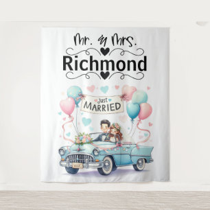 Tapiz Just Married Getaway - Fondo Boda