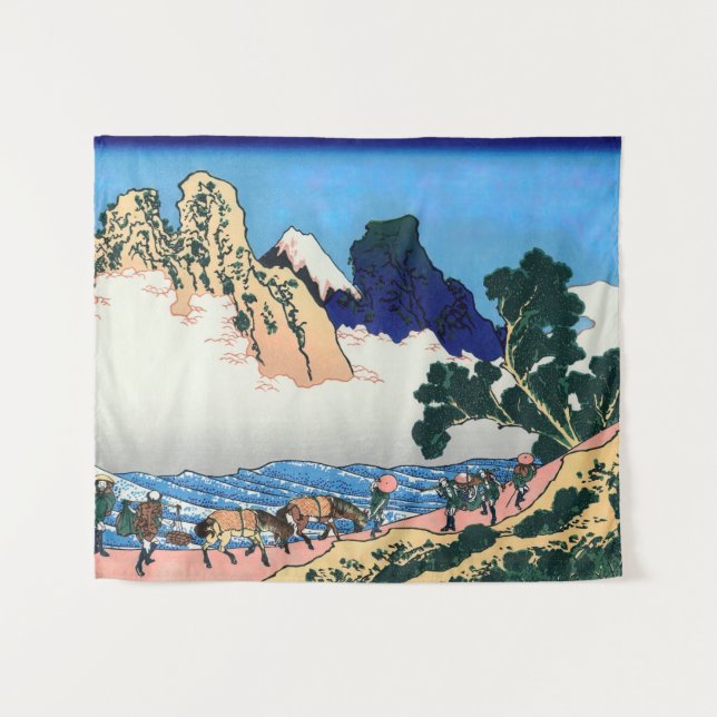 Tapiz Katsushika Hokusai - Atrás de Fuji, río Minobu (Anverso (horizontal))