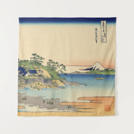 Tapiz Katsushika Hokusai Enoshima en la provincia de Sag