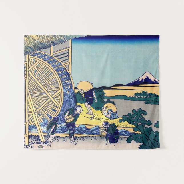 Tapiz Katsushika Hokusai - Molino de agua en Onden (Anverso (horizontal))