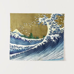 Tapiz Katsushika Hokusai - Ola grande de color