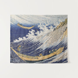 Tapiz Katsushika Hokusai. Olas oceánicas