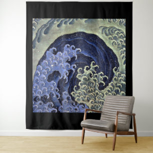 Tapiz Katsushika Hokusai, onda de Yemen
