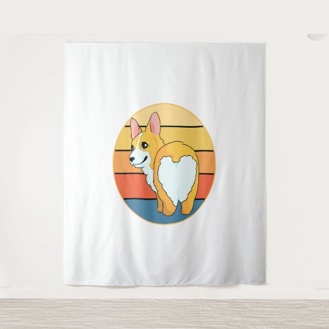 Tapiz Kawaii Corgi (Anverso)