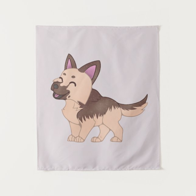 Tapiz Kawaii German Shepherd Dog (Anverso)