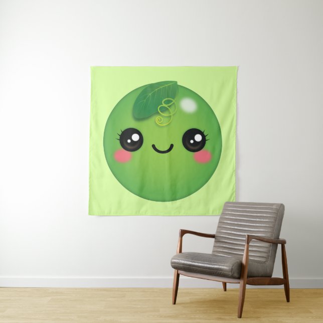 Tapiz Kawaii Pea Tapestry (In situ)