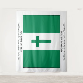 Tapiz Keepsake personalizado | BANDERA NIGERIA con cruz