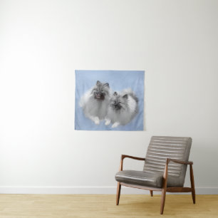Tapiz Keeshond Pair de Kees pintura animal original