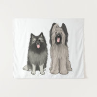 Keeshond y Briard Cute Cartoon Dogs