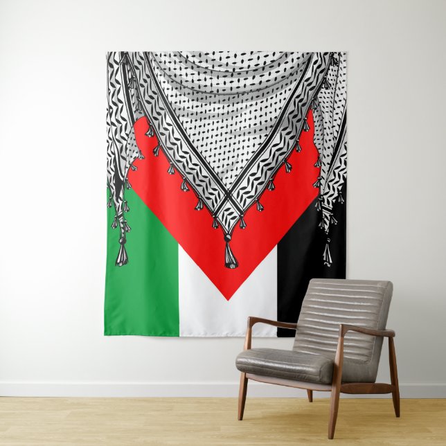Tapiz Keffiyeh palestino Scarf tejido tradicional (In situ)