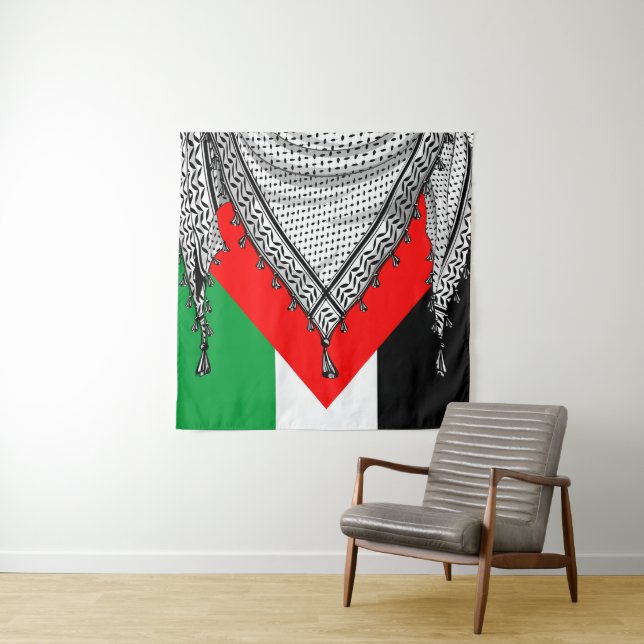 Tapiz Keffiyeh palestino Scarf tejido tradicional (In situ)
