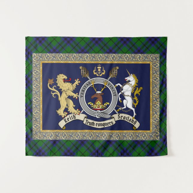 Tapiz Keith Clan Badge y Tartán (Anverso (horizontal))