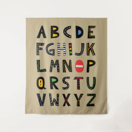 Tapiz Khaki Cars Alphabet Nursery Kids Room