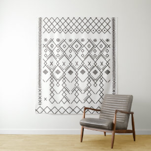 Tapiz Kilim monocromo: Arte de textura tribal marroquí