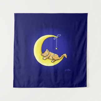 Tapiz KiniArt Naranja de amor lunar Kitten