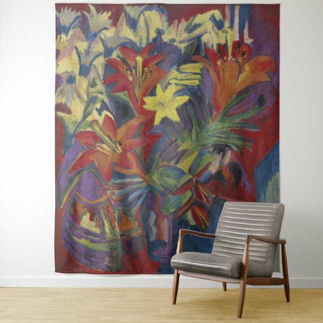 Tapiz Kirchner Lirios Naranjas Vibrantes Expressionistas (In situ)